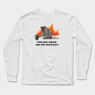 Cat with a grenade Long Sleeve T-Shirt